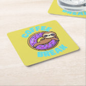 Coffee Break Sloth Onderzetter (Schuin)