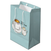 Coffee Break Waterverf en illustratie inkt Medium Cadeauzakje (Achterkant Gekanteld)