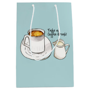 Coffee Break Waterverf en illustratie inkt Medium Cadeauzakje