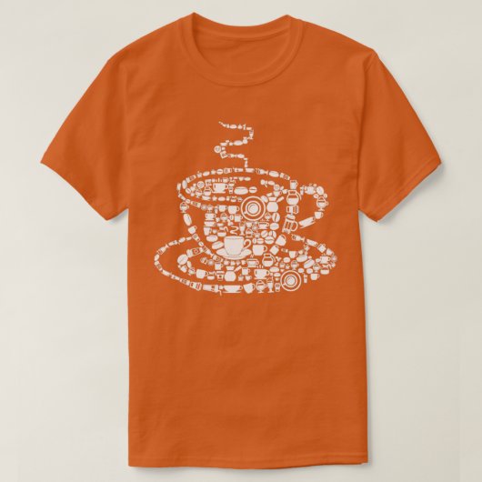 Coffee Brewed Steaming Java Afbeelding Mosaic Cup T-shirt (Design voorkant)