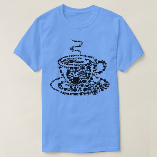 Coffee Brewed Steaming Java Afbeelding Mosaic Cup  T-shirt (Design voorkant)