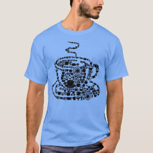 Coffee Brewed Steaming Java Afbeelding Mosaic Cup  T-shirt