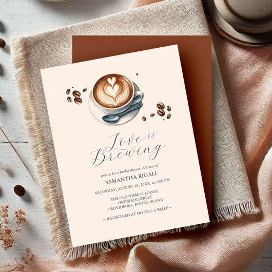 Coffee Bridal Shower Invitations L'amour brasse