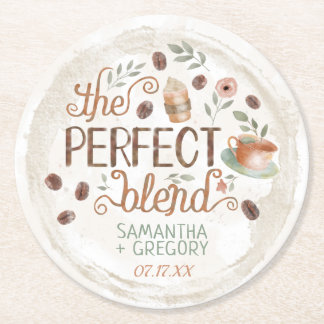 Coffee Bridal Wedding Shower | Het perfecte mengse Ronde Kartonnen Onderzetter