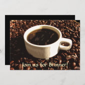 Coffee Brinner Invitation Kaart (Voorkant / Achterkant)