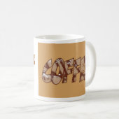 Coffee Brown Lettering Coffee Mok (Voorkant rechts)