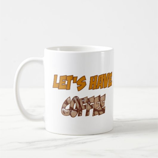 Coffee Brown Lettering Coffee Mok (Links)