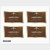 Coffee Brown Product Label Gold Frame and Monogram (Vel)