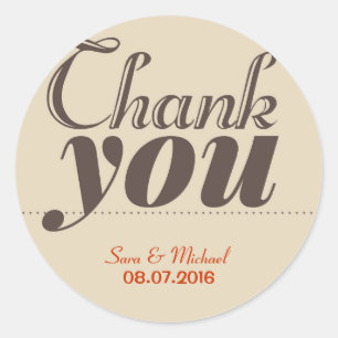 Coffee Brown Typografie Dank jullie Stickers