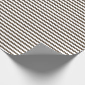Coffee Brown | Wappapier met witte streep Cadeaupapier (Hoek)