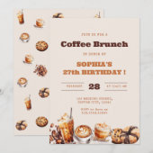 Coffee Brunch Any Age Birthday Kaart (Voorkant / Achterkant)