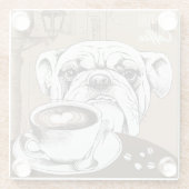 Coffee Bulldog Glazen Onderzetter (Achterkant)