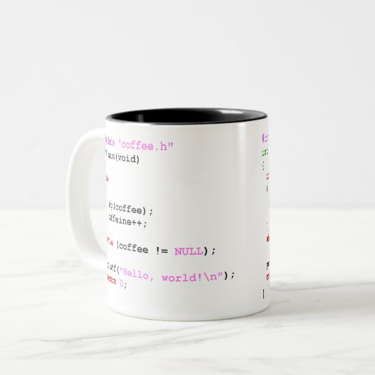 Coffee.c Programmering Tweekleurige Koffiemok (Voorkant links)
