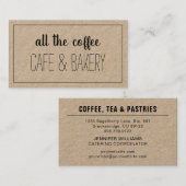 Coffee Cafe Bakery Kraft Typografie Visitekaartje (Voorkant / Achterkant)