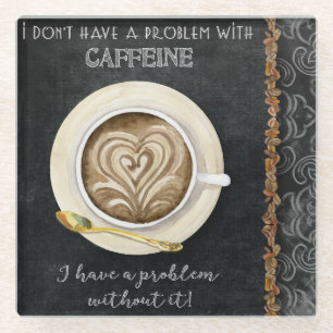 Coffee Caffeine Cappuccino Heart Art Koffiewinkel Glazen Onderzetter