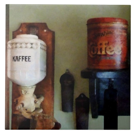 Coffee Can en Coffee Grinder Tegeltje (Voorkant)
