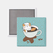 Coffee Cat Spa Magneet (Voorkant / Achterkant)