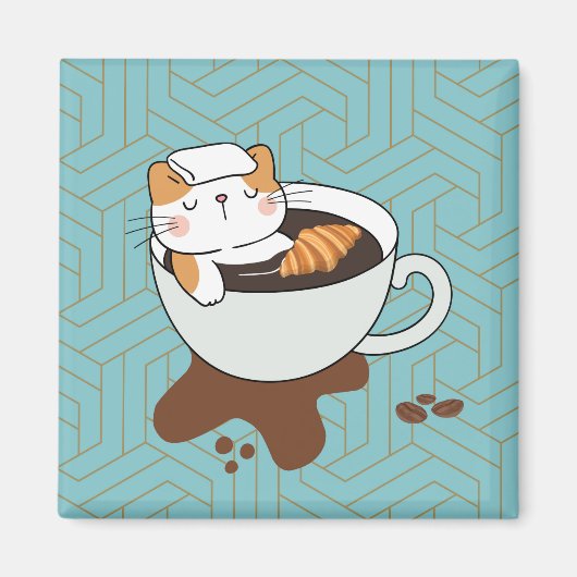 Coffee Cat Spa Magneet (Voorkant)