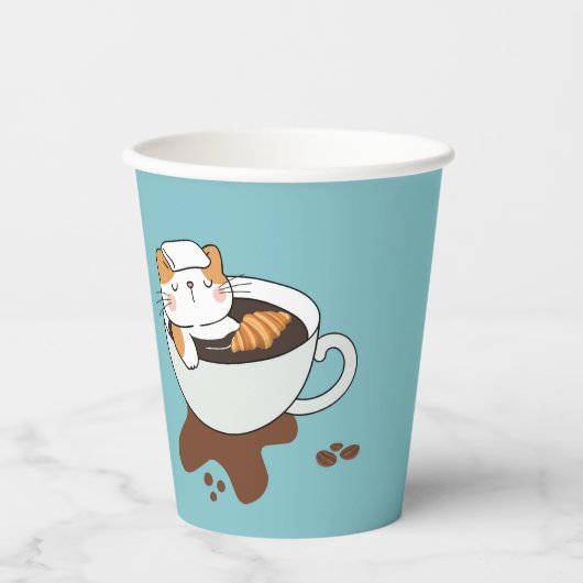 Coffee Cat Spa Papieren Bekers (Voorkant)