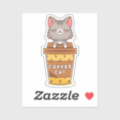 Coffee Cat Sticker (Vel)