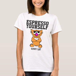 COFFEE CAT t-shirts, Gibby Cat Espresso T-shirt