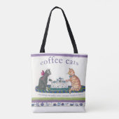Coffee Cats Canvas tas (Achterkant)