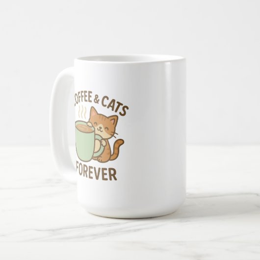 Coffee & Cats Forever Cute Cat Mug ☕🐾 (Devant gauche)