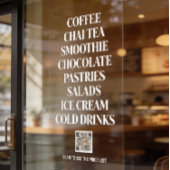 Coffee Chai Tea Salads Bakery Menu Window Decal