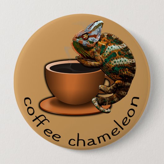 Coffee Chameleon Ronde Button 4,0 Cm (Voorkant)