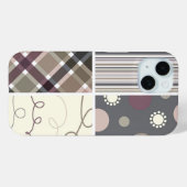 Coffee Check Plaid Stippen Scribbles Stripes Patro Case-Mate iPhone Case (Achterkant (horizontaal))