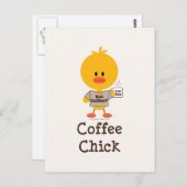 Coffee Chick Briefkaart (Voorkant / Achterkant)