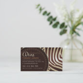 Coffee Choc Zebra Stijlvol met Logo Visitekaartjes (Staand voorkant)