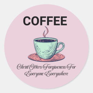 COFFEE Christelijke koffieliefhebbers Ronde Sticker