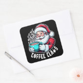 Coffee Claus Santa Hot Drink Vierkante Sticker (Envelop)