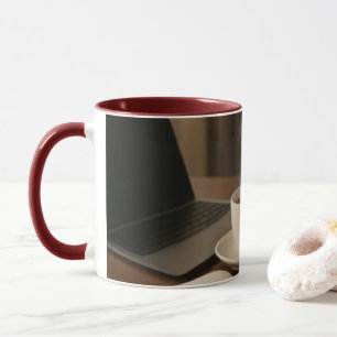 "Coffee & Clicks Mok – Stoom, Winkelen en Schoot