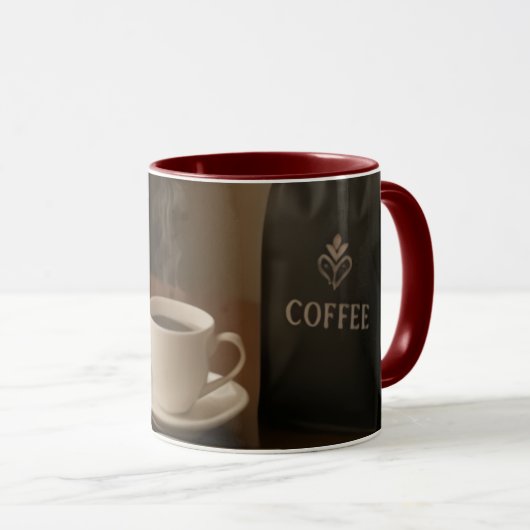 "Coffee & Clicks Mug – Steam, Shopping, and Lap Mok (Voorkant rechts)