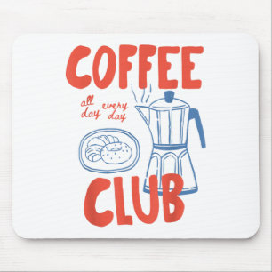 Coffee Club Retro Coffee Graphic voor koffieliefhe Muismat