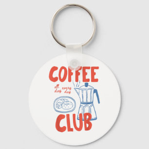 Coffee Club Retro Coffee Graphic voor koffieliefhe Sleutelhanger