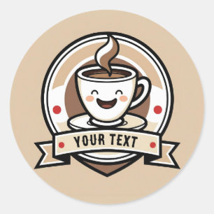 Coffee Club – Schattige koffieliefhebber aangepast Ronde Sticker