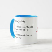 Coffee code mok voor softwareontwikkelaars met log (Voorkant links)