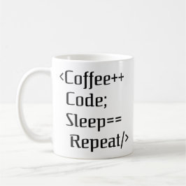 Coffee++ code; Sleep==Herhalen | Grappige programm Koffiemok