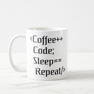 Coffee++ code; Sleep==Herhalen | Grappige programm Koffiemok