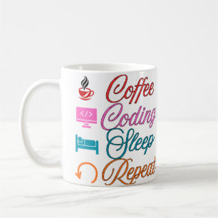 Coffee Codeer Slaap Herhaal - Programmeur  Koffiemok