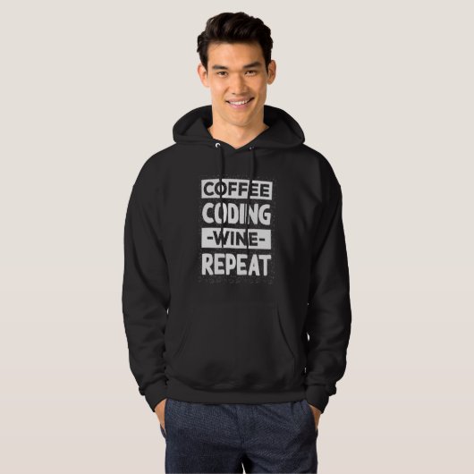 Coffee Coding Wine Repeat Encoder Coffee  Encoding Hoodie (Voorkant volledig)