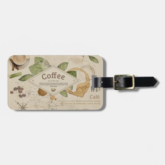Coffee Collage Bagagelabel (Voorkant horizontaal)