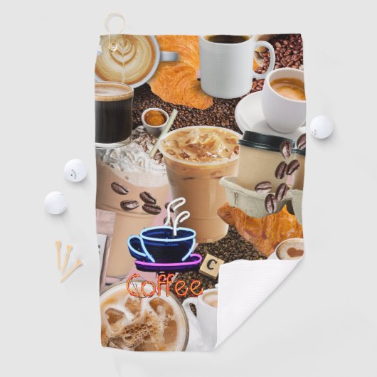 Coffee Collage Golf Serviette (En situation)