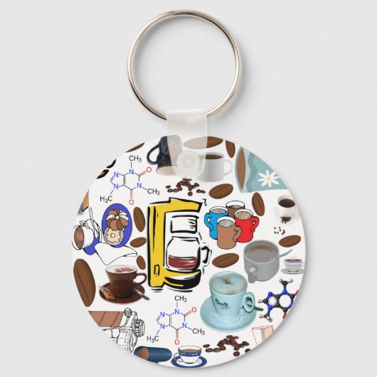 Coffee Collage Sleutelhanger (Voorkant)