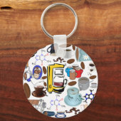Coffee Collage Sleutelhanger (Voorkant)