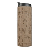 Coffee Coloured Squares Pattern Thermosbeker (Geroteerd rechts)