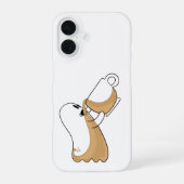 Coffee-Covered Ghost – Caffeine Chaos iPhone Case iPhone 16 Hoesje (Achterkant)